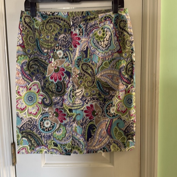 Talbots Bright Colorful Paisley Pencil Skirt Classy Workwear Business Size 6p - Picture 4 of 7